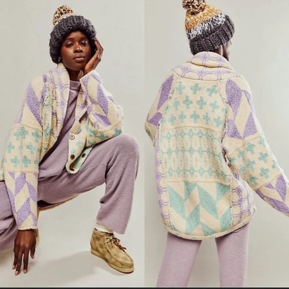 Free People Bright & Optimistic Oversized Cardigan Sweater Size Small - Picture 1 of 16